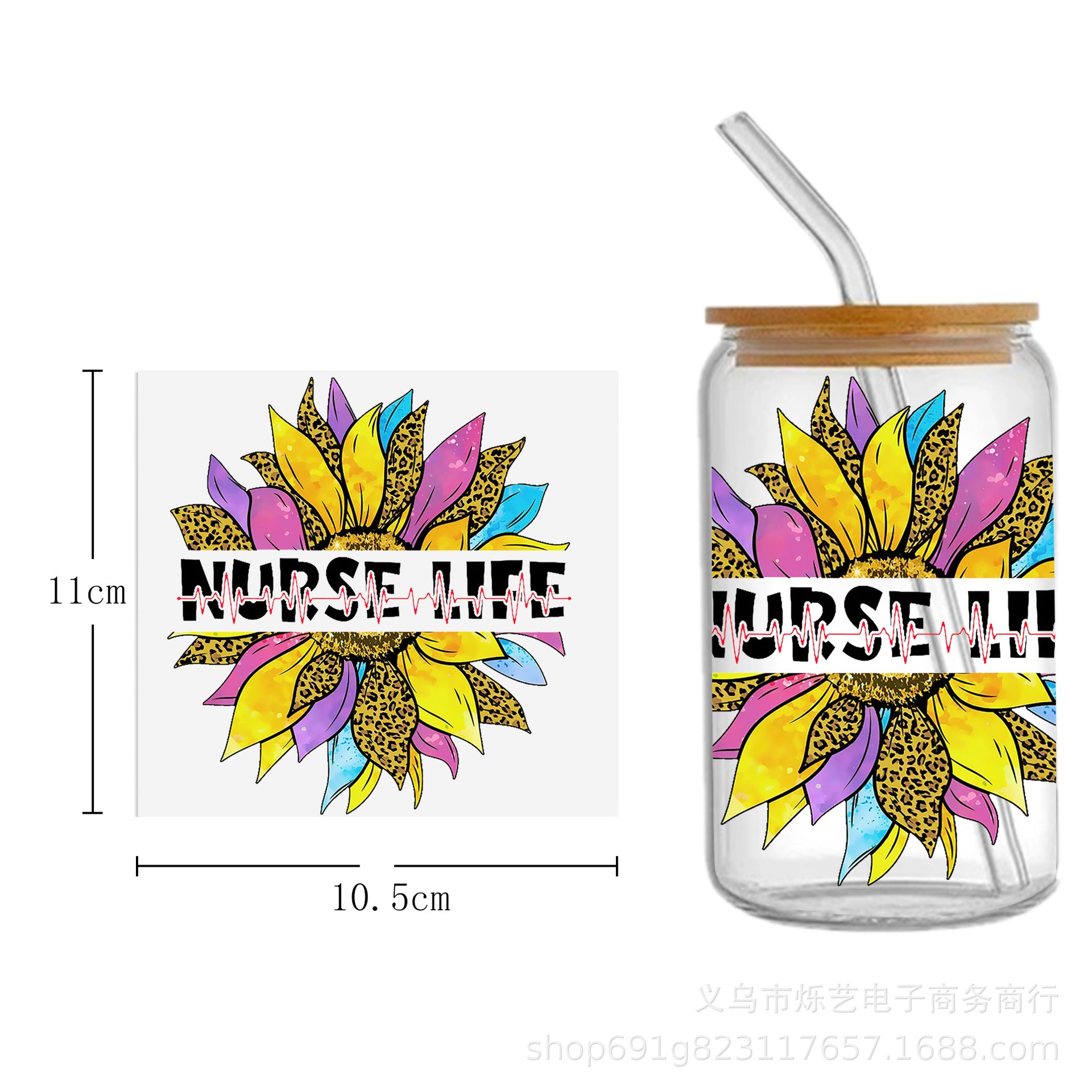 Wholesale Medical Nurse Doctor Health Series UV DTF Transfer Crystal Label Cup Sticker