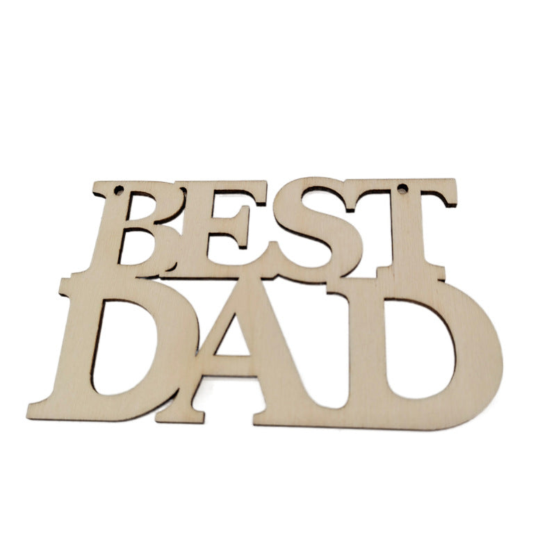 Wholesale Father's Day and Mother's Day Wooden Hollow Decorations