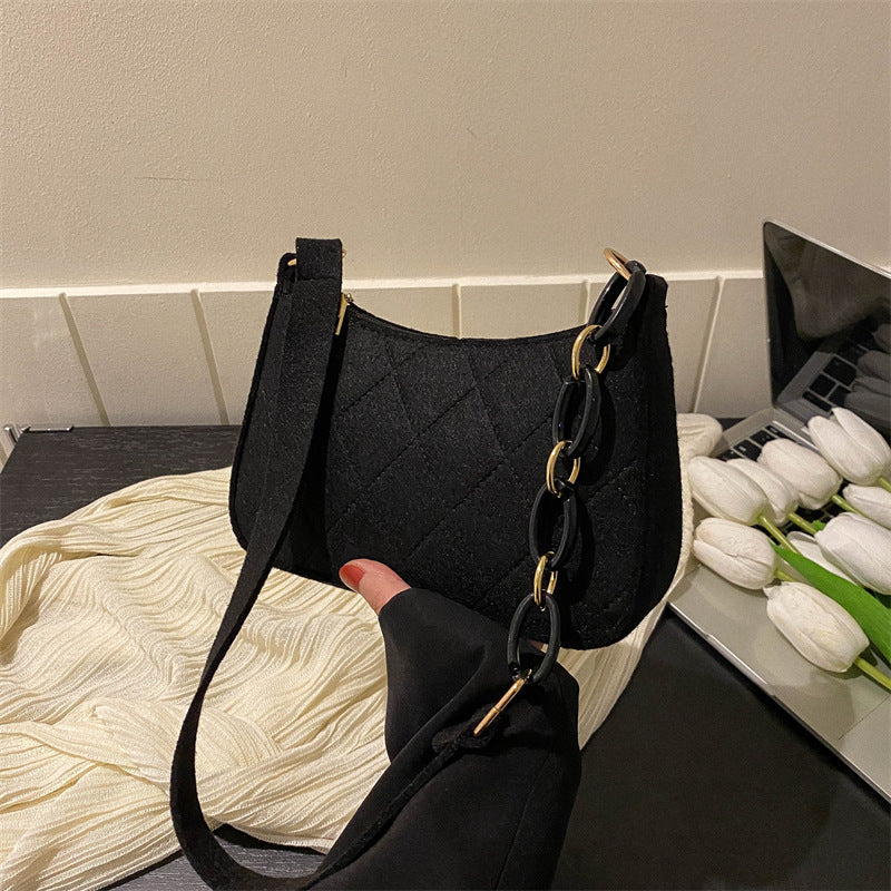 Wholesale Chain Shoulder Handbag Felt Underarm Bag