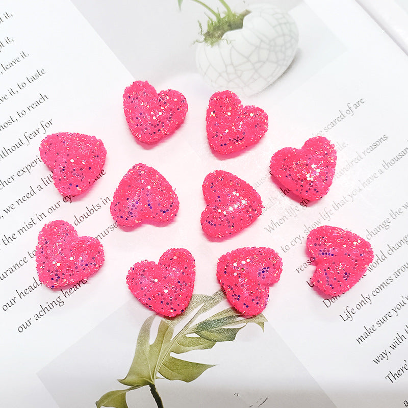 Wholesale Sequined heart-shaped straight hole Acrylic Beads