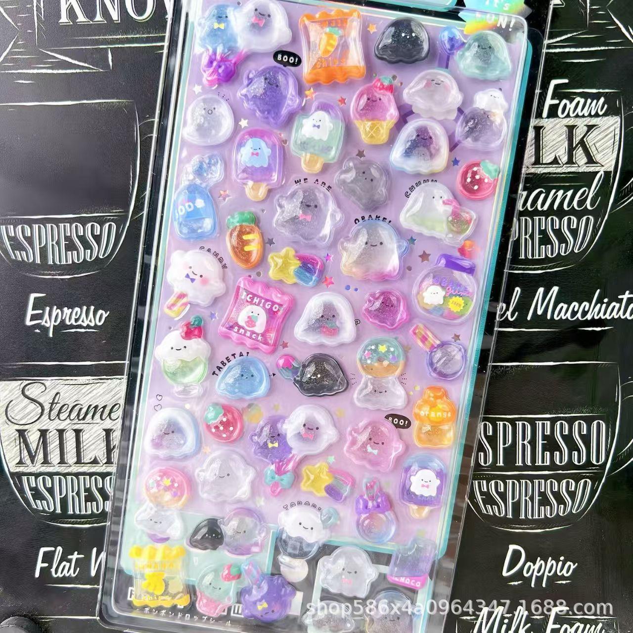 Wholesale 10pcs Cartoon Fun Hollow Crystal Cute Animal 3D Stickers OLY Exclusive