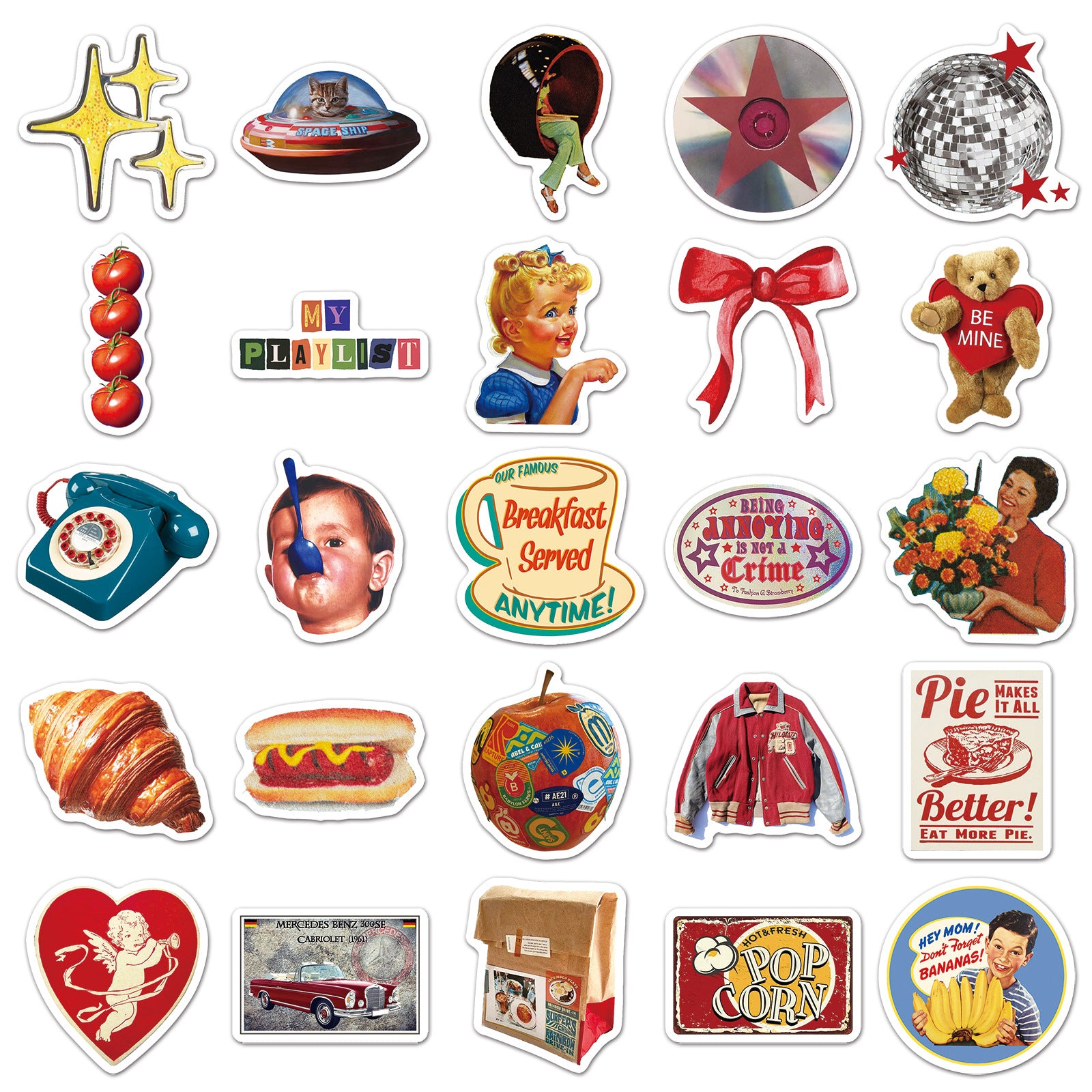 Wholesale 50 Trendy Cool American Retro Graffiti Stickers