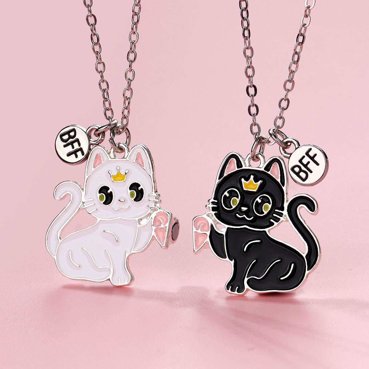 Wholesale children' s magnetic necklace BFF alloy jewelry cartoon girl pendant