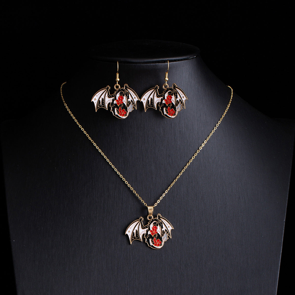 Wholesale Gothic Punk  Earring Necklace Set