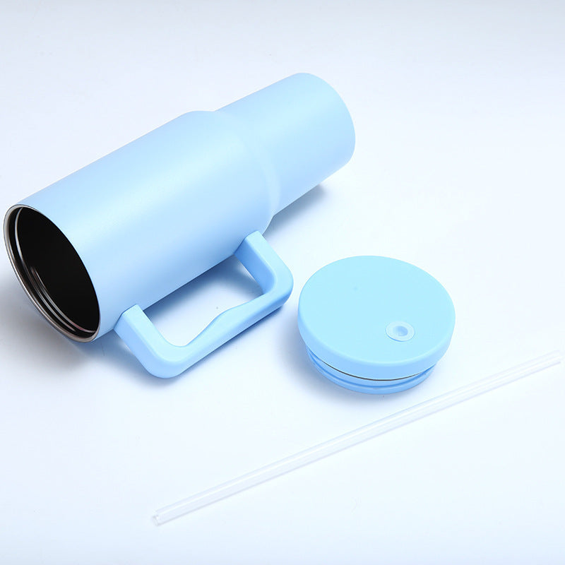 Wholesale 304 stainless steel 40oz ice cup car handle straw thermos cup