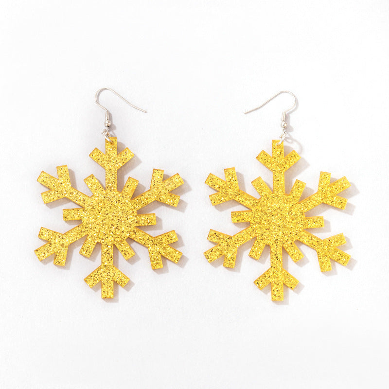 Wholesale Christmas Tree Diamond Studded Resin Christmas Star Earrings