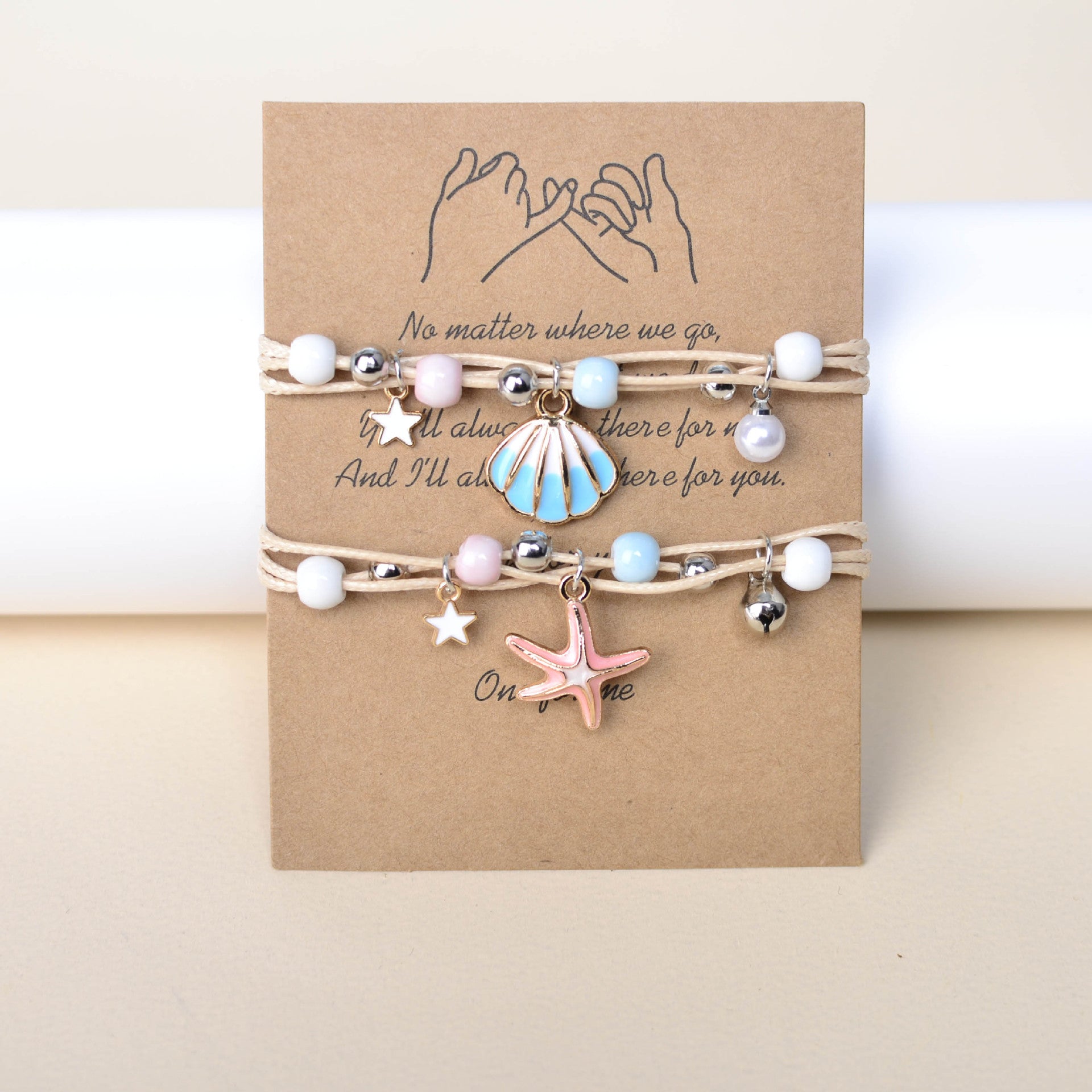 Wholesale Hand Woven Bracelet Starfish Shell Small Bell