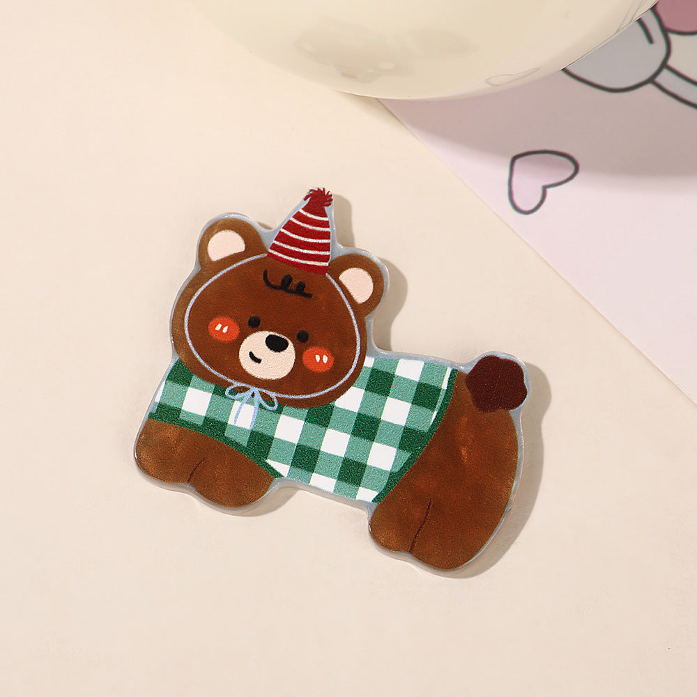 Wholesale 10pcs Colorful and cute cartoon animals Acrylic Flatback