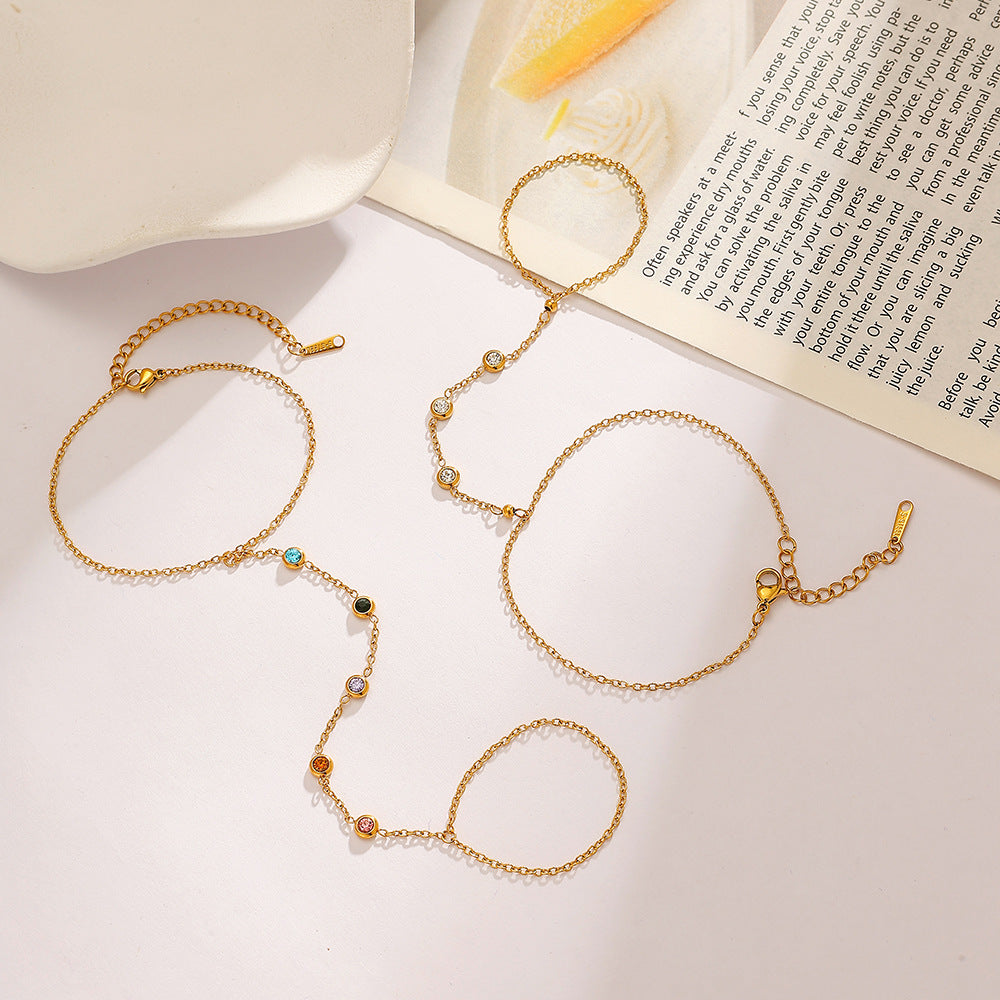 Wholesale Stainless Steel Mittens Bracelet Gold Niche Ring Bracelet