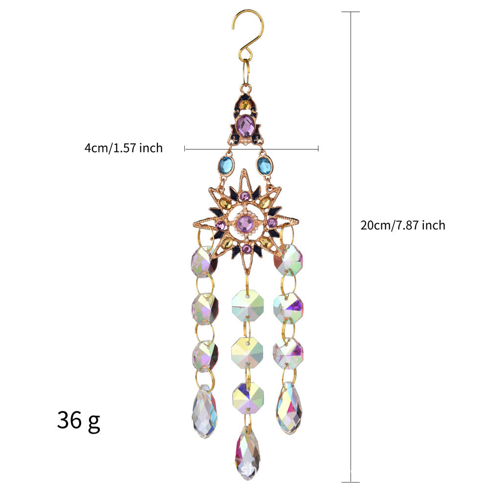 Wholesale colored diamond sun moon stars love wind chime