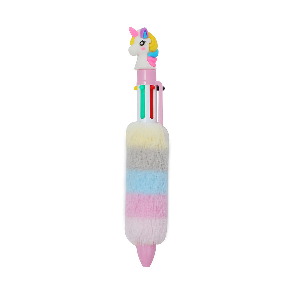 Wholesale Cartoon Unicorn Plush Six Color Click Ballpoint Pen
