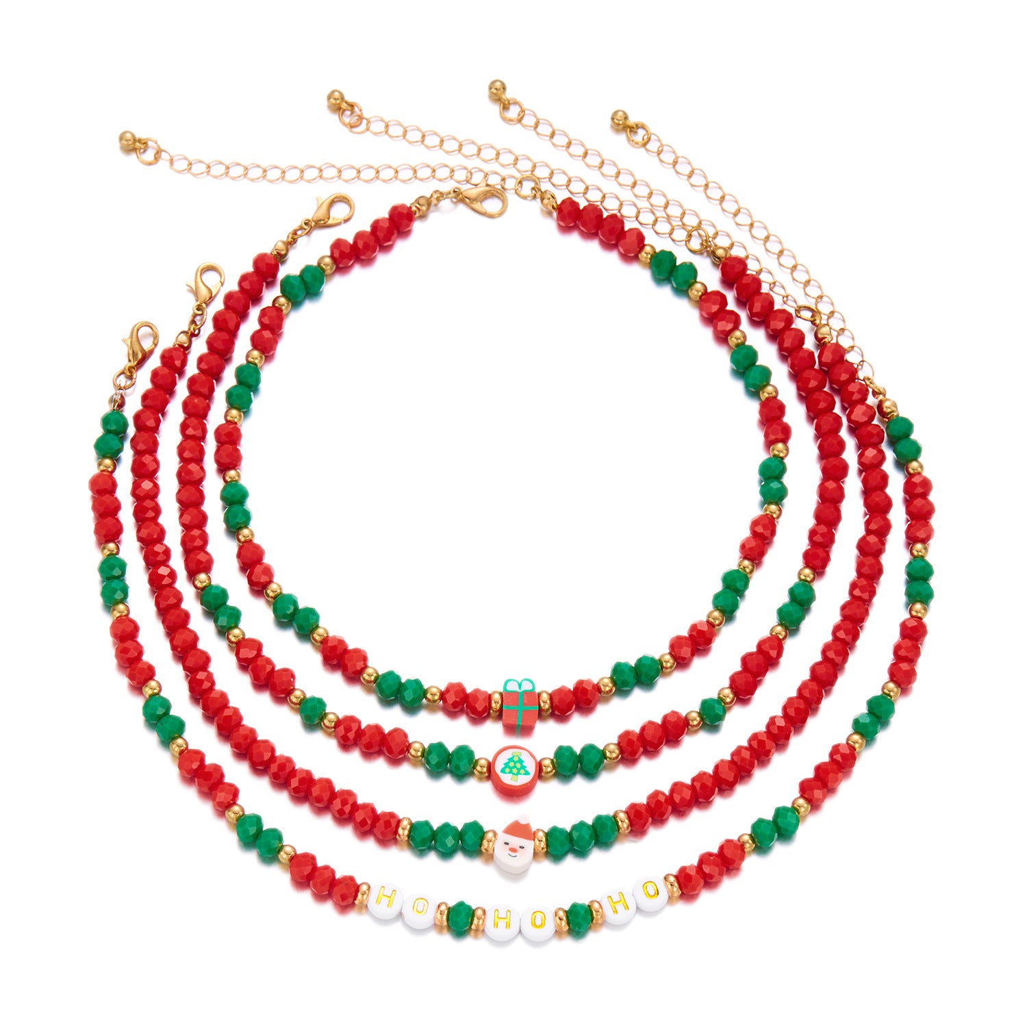 Wholesale Christmas polymer clay beaded necklace