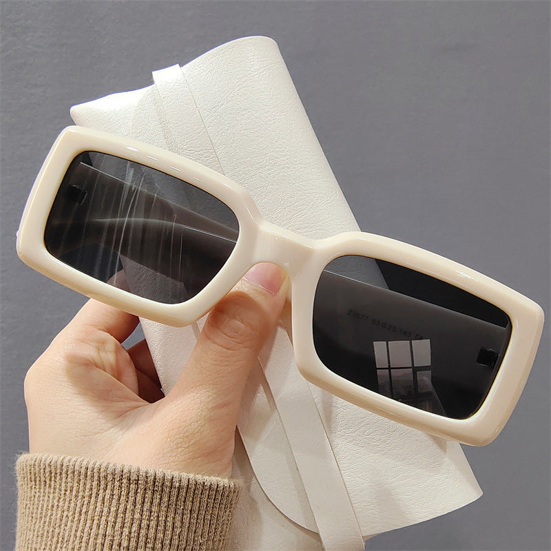 Wholesale Frosted Square Frame Square PU Sunglasses
