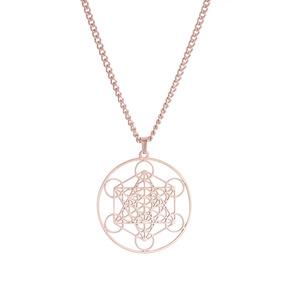 Wholesale Angel Seal Metatron Kabbalah Garden Stainless Steel Necklace