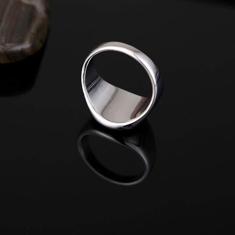 Wholesale Hexagonal Black Men's Titanium Steel Drop Oil Ring