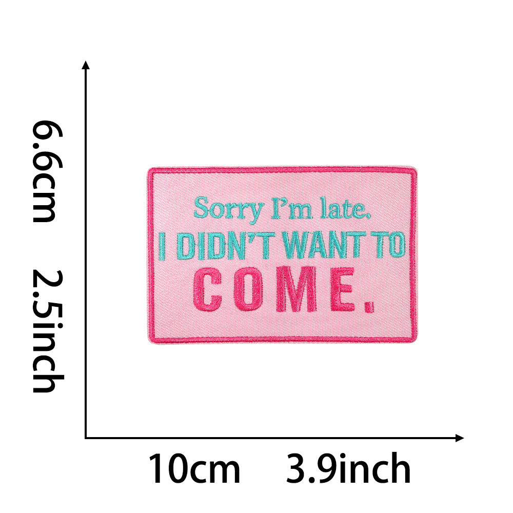 Wholesale Trendy 9 Styles Pink Plaid Letter Embroidered Patches DIY Iron On Applique For Shoes Hats Boutique Resale