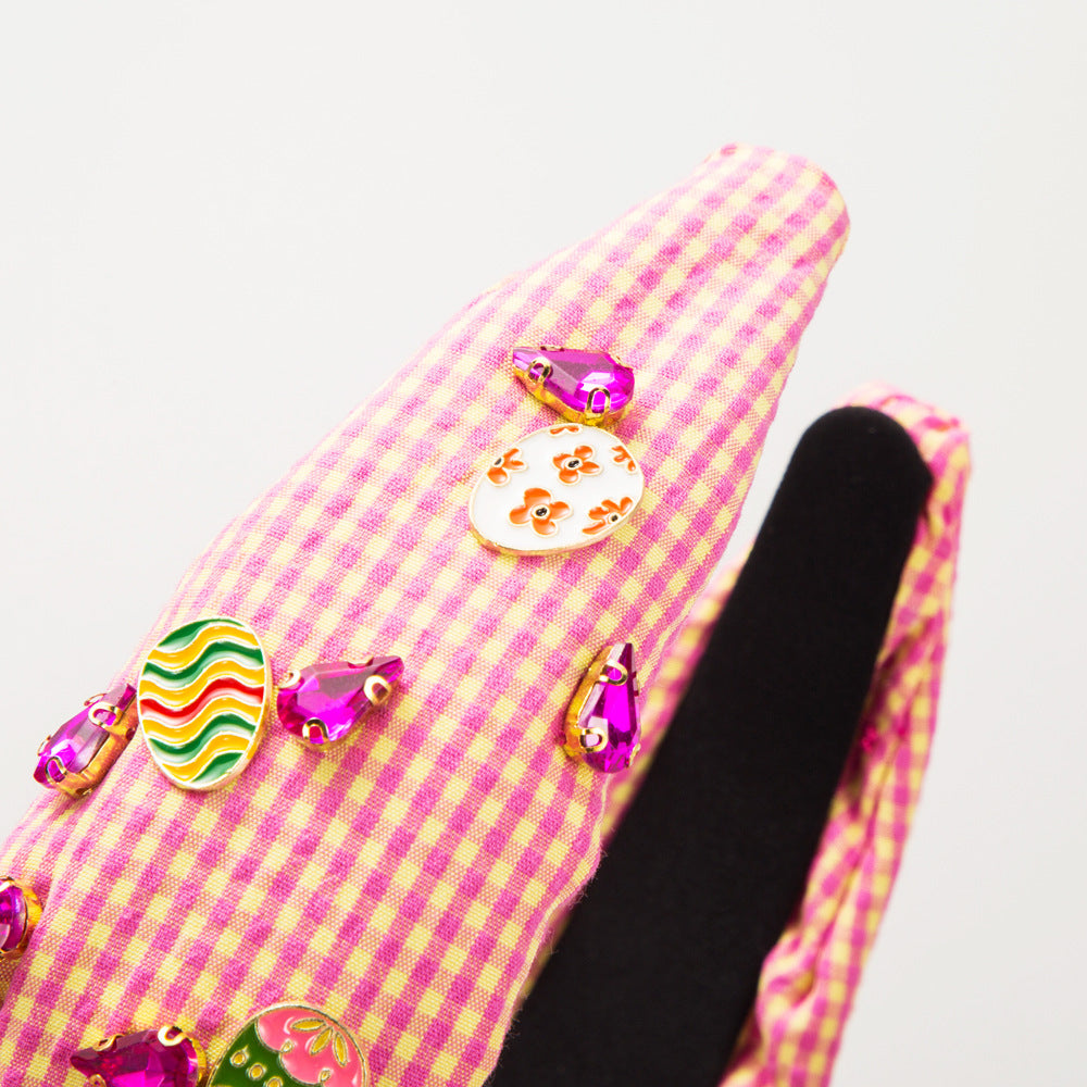 Wholesale Easter Fabric Hand-sewn Alloy Drip Oil Headband