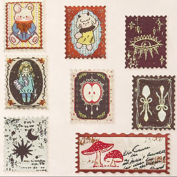 Wholesale Retro Stamp Self Adhesive Embroidered Patches DIY Craft Supply For Towels Clothing Bags
