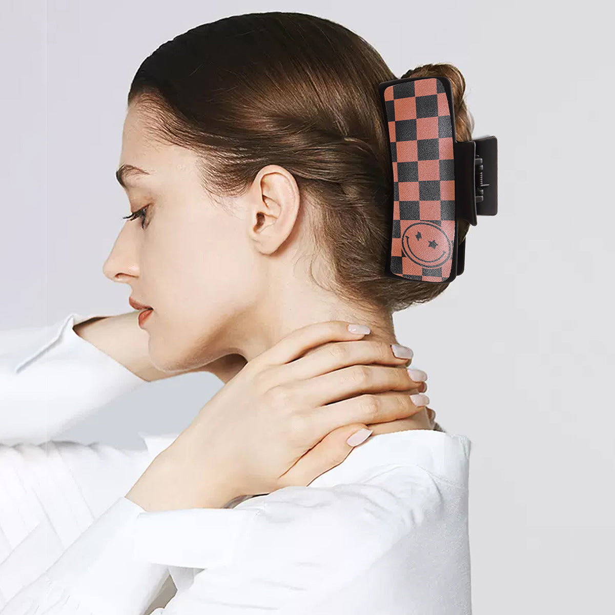 Wholesale red black chessboard square hairpin Hair Clips