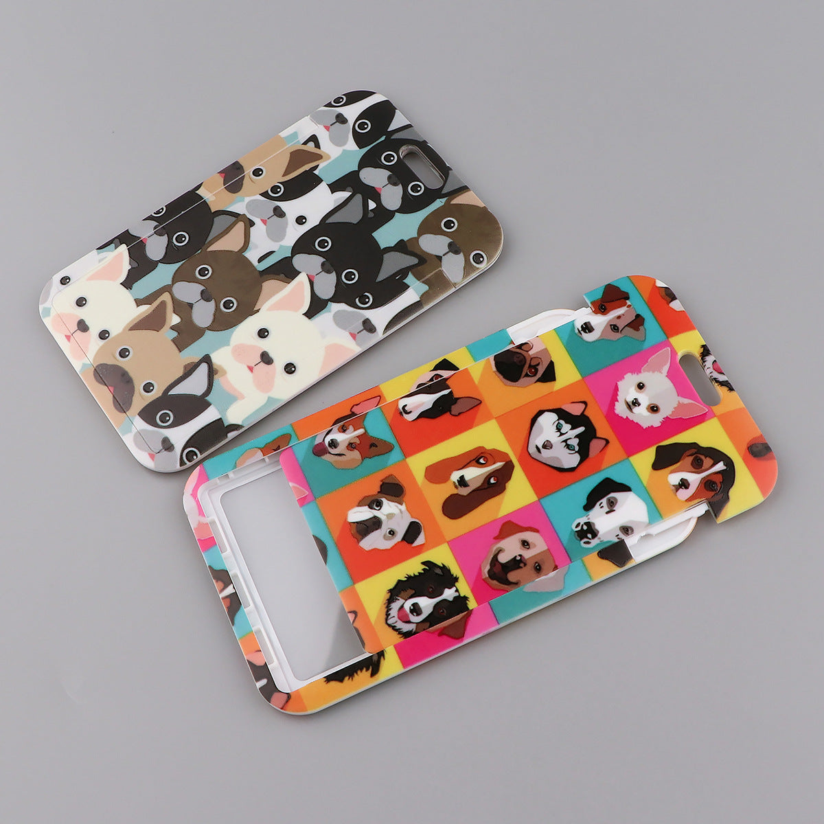 Wholesale Puppy Dog Paw Print Card Holder Webbing Polyester Lanyard Keychain