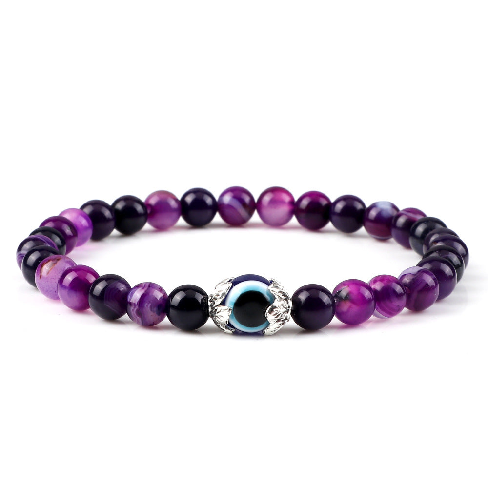 Wholesale  Devil' s Eye bracelet blue eye beads alloy flower holder bracelet