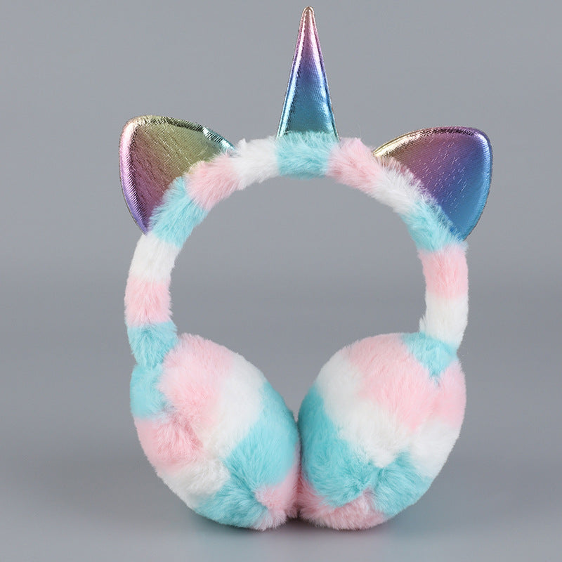 Wholesale Winter Unicorn Earmuffs Warm Sequins Cute Earmuffs Warm Cold-proof Plush Earmuffs