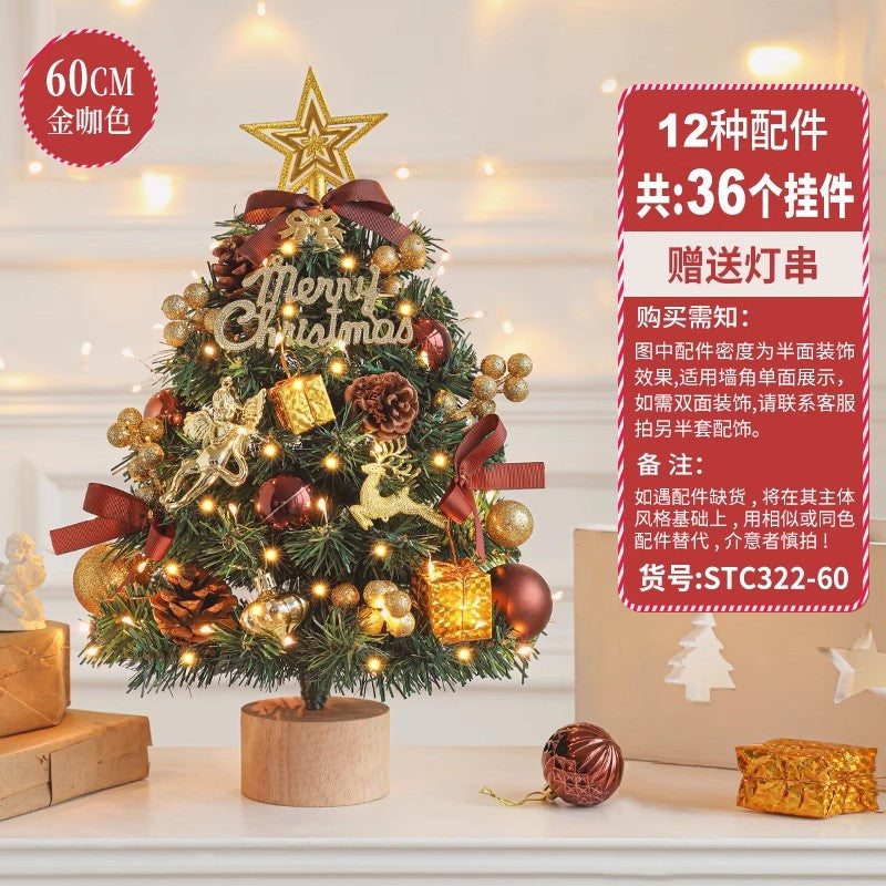 Wholesale Christmas small red desktop Christmas tree stakes ornaments DIY material package to decorate Christmas