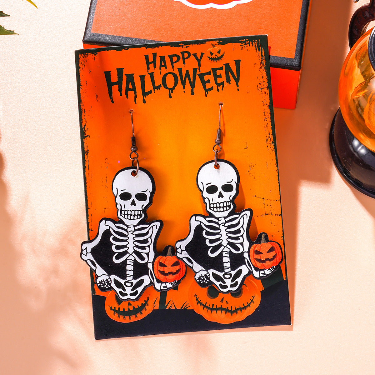 Wholesale Halloween Series Funny Cartoon Bat Ghost Pumpkin Earrings