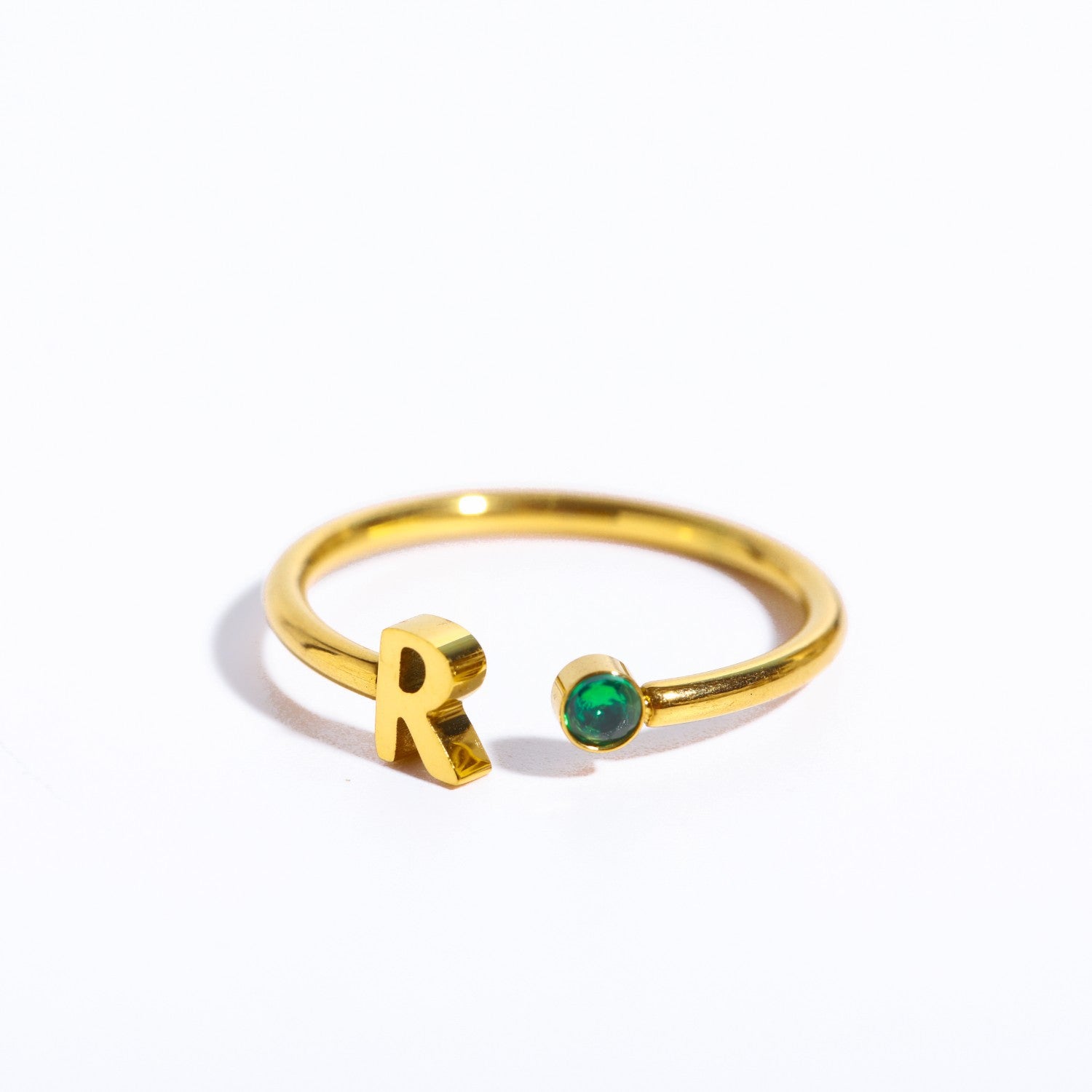 Titanium acero al por mayor 26 letras anillo abierto