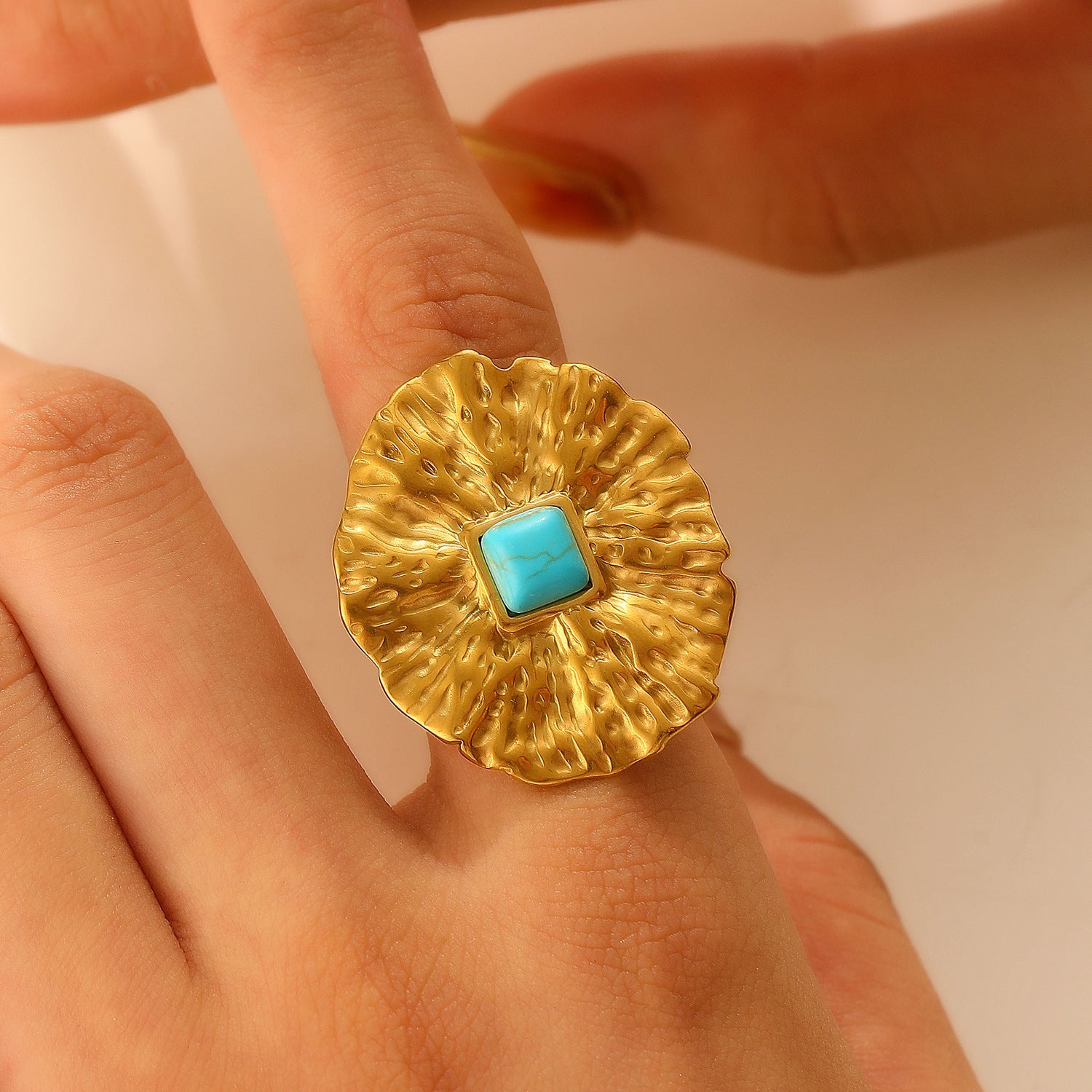 Wholesale Vintage glossy texture ring