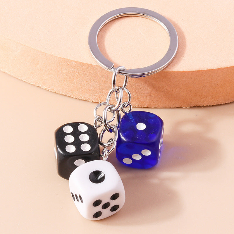 Wholesale Resin Geometry Square Dice Keychain