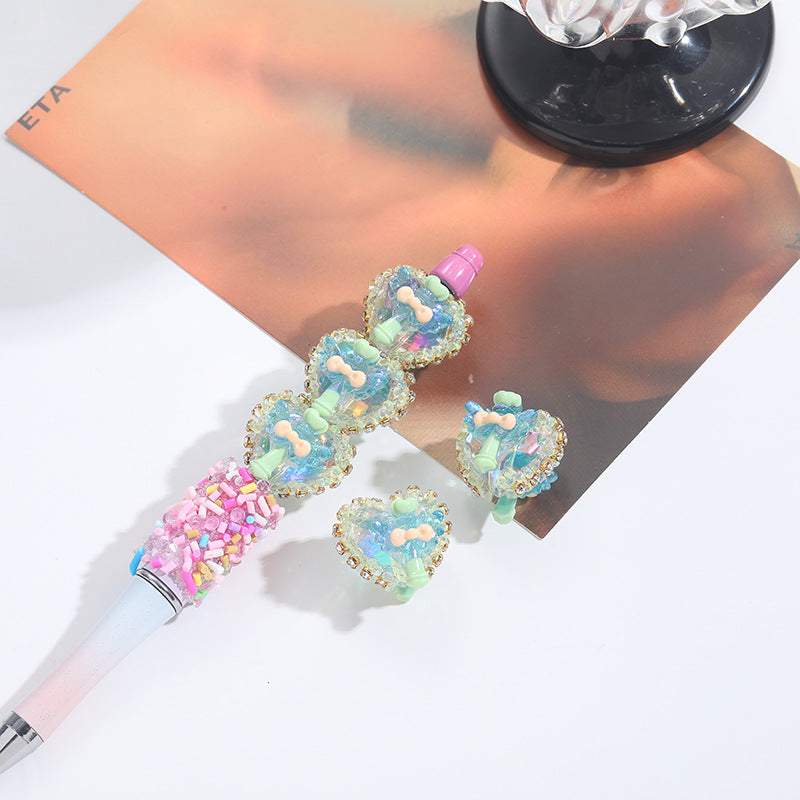 Wholesale 10pcs Magic Wand Full Diamond Love String Ballpoint Pen Beads