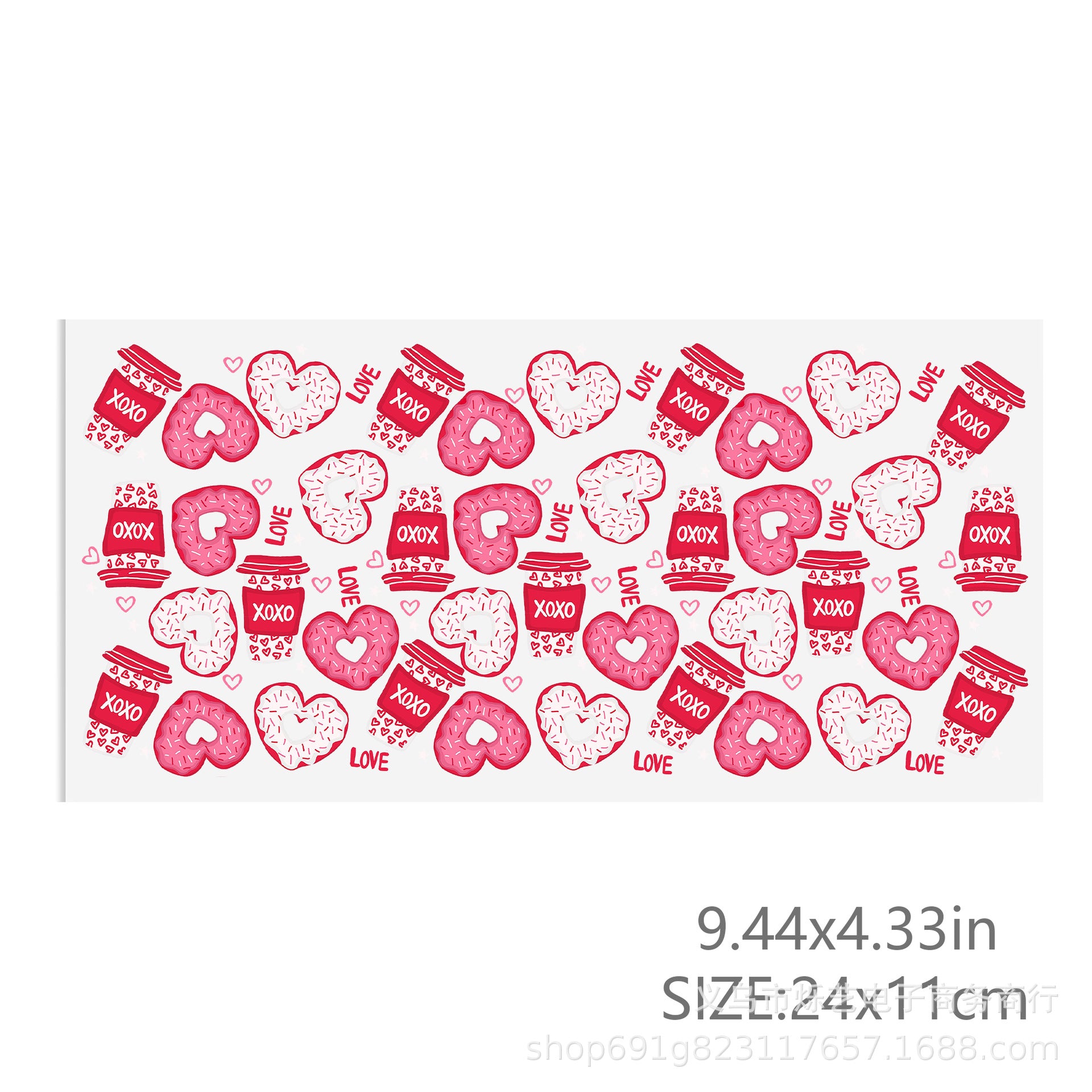Wholesale Dog Love Valentine' s Day 16oz Cup UV DTF Wraps