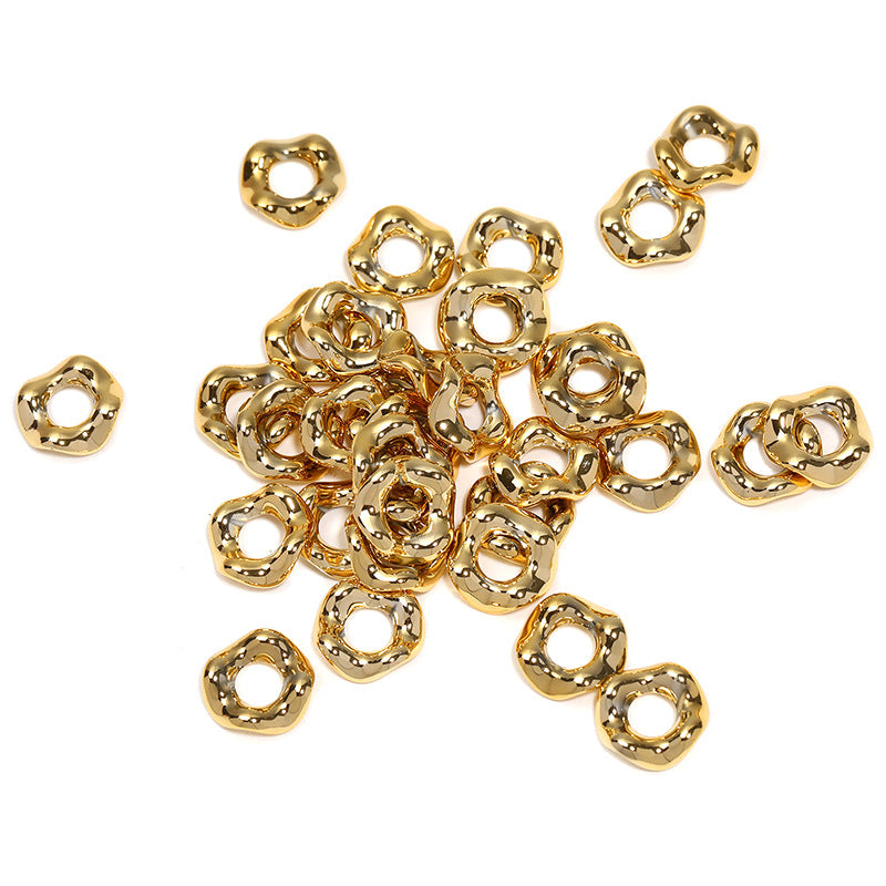 Wholesale Random 200pcs Macaron Large Hole Bead Spacers Handfelt Paint Round Wave Spacer DIY Beades