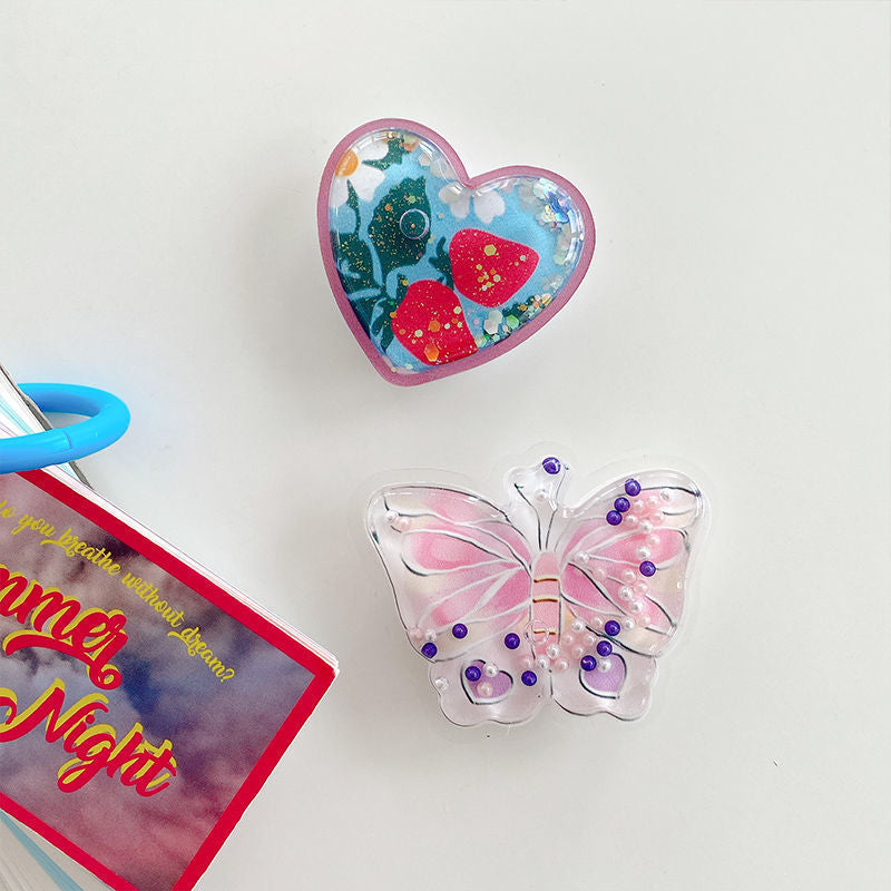 Wholesale Plastic Love Quicksand Airbag Mobile Phone Holder