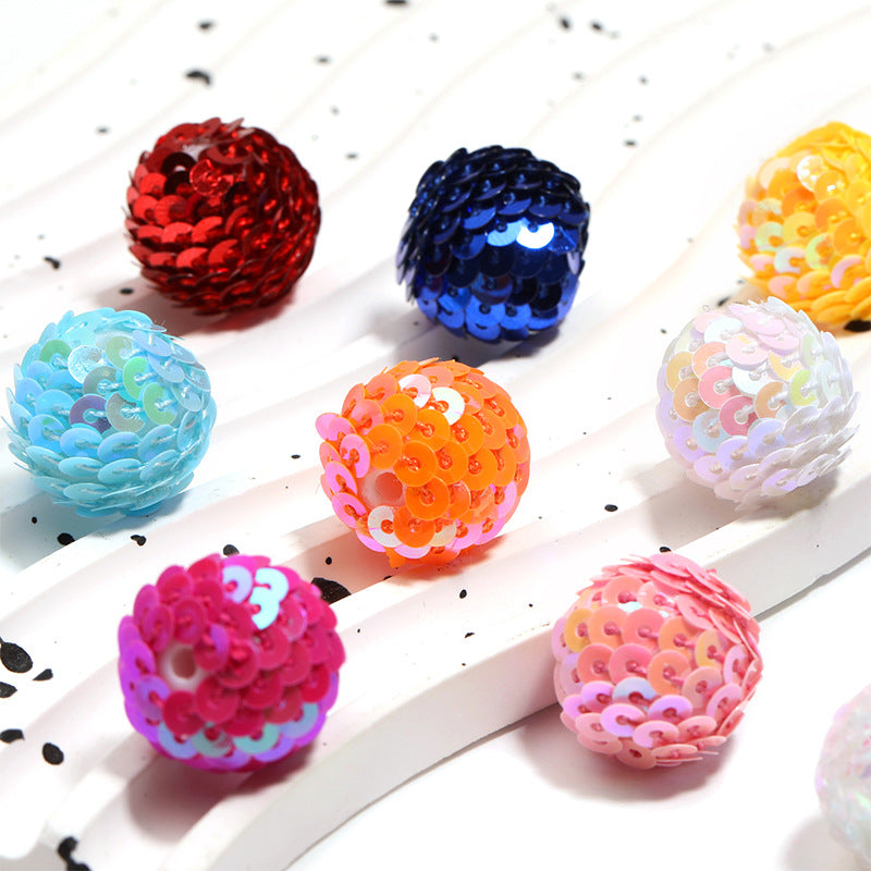 Wholesale  10pcs  Colorful sequin Acrylic Beads