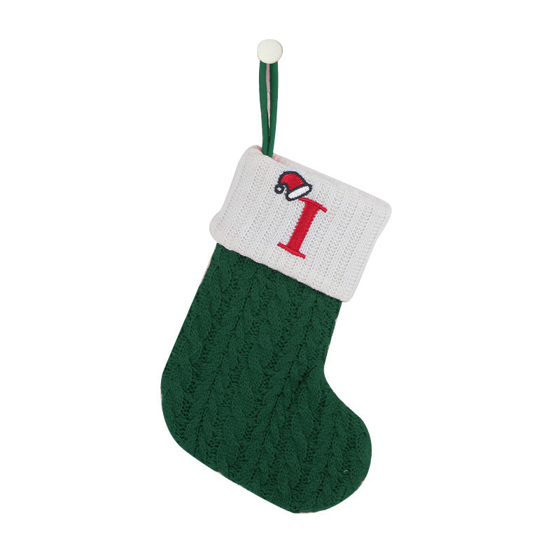 Wholesale Knitted Socks Embroidered Letters Children's Candy Gift Bag Ornaments