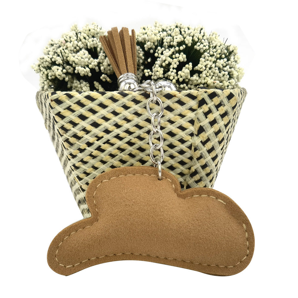 Wholesale 4pcs creative diamond-encrusted hot iron figure cowboy hat key chain