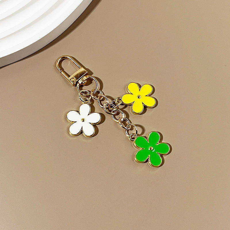 Wholesale color flower keychain creative bag pendant