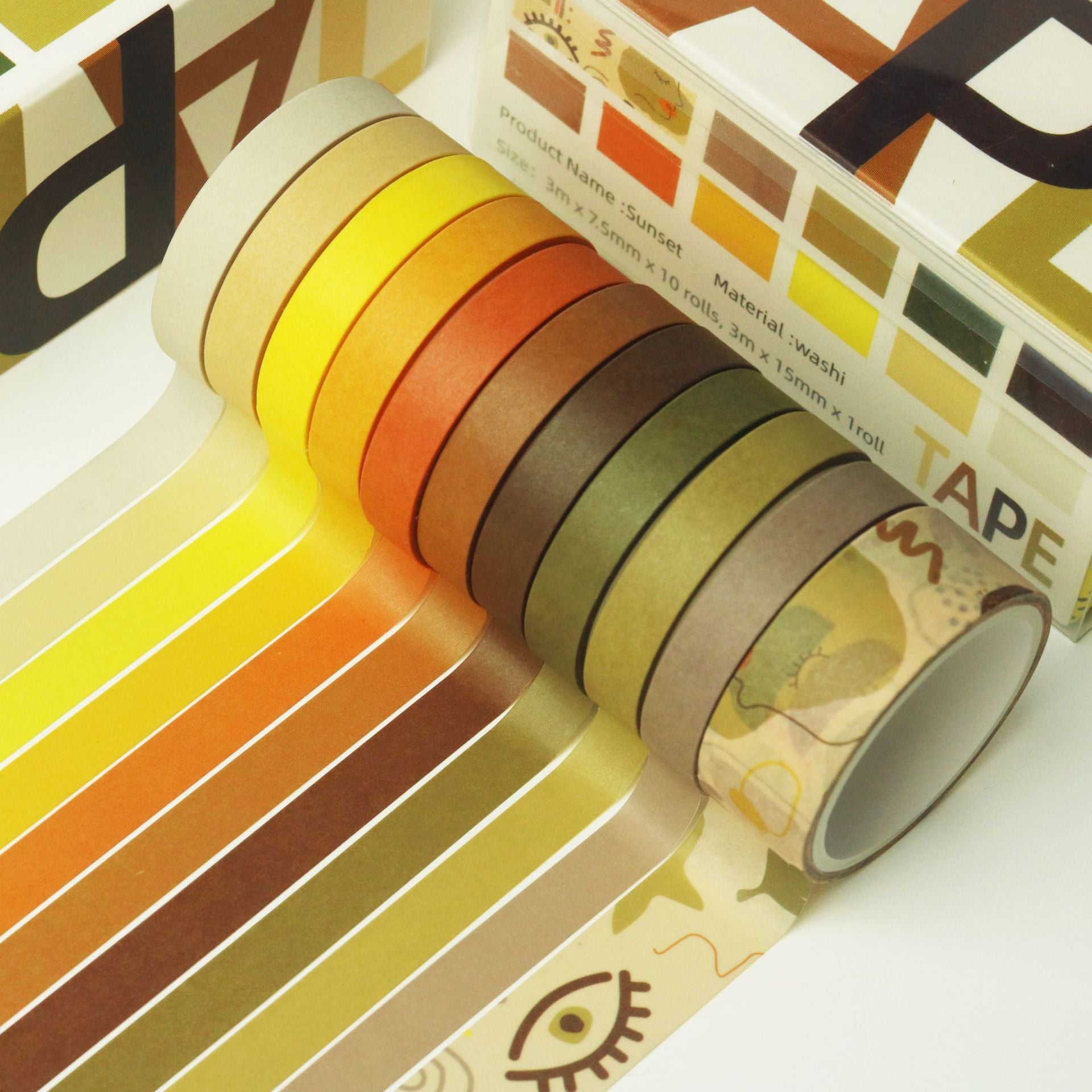 Wholesale 5boxes diy decorative hand account tape solid color and paper tape boxed