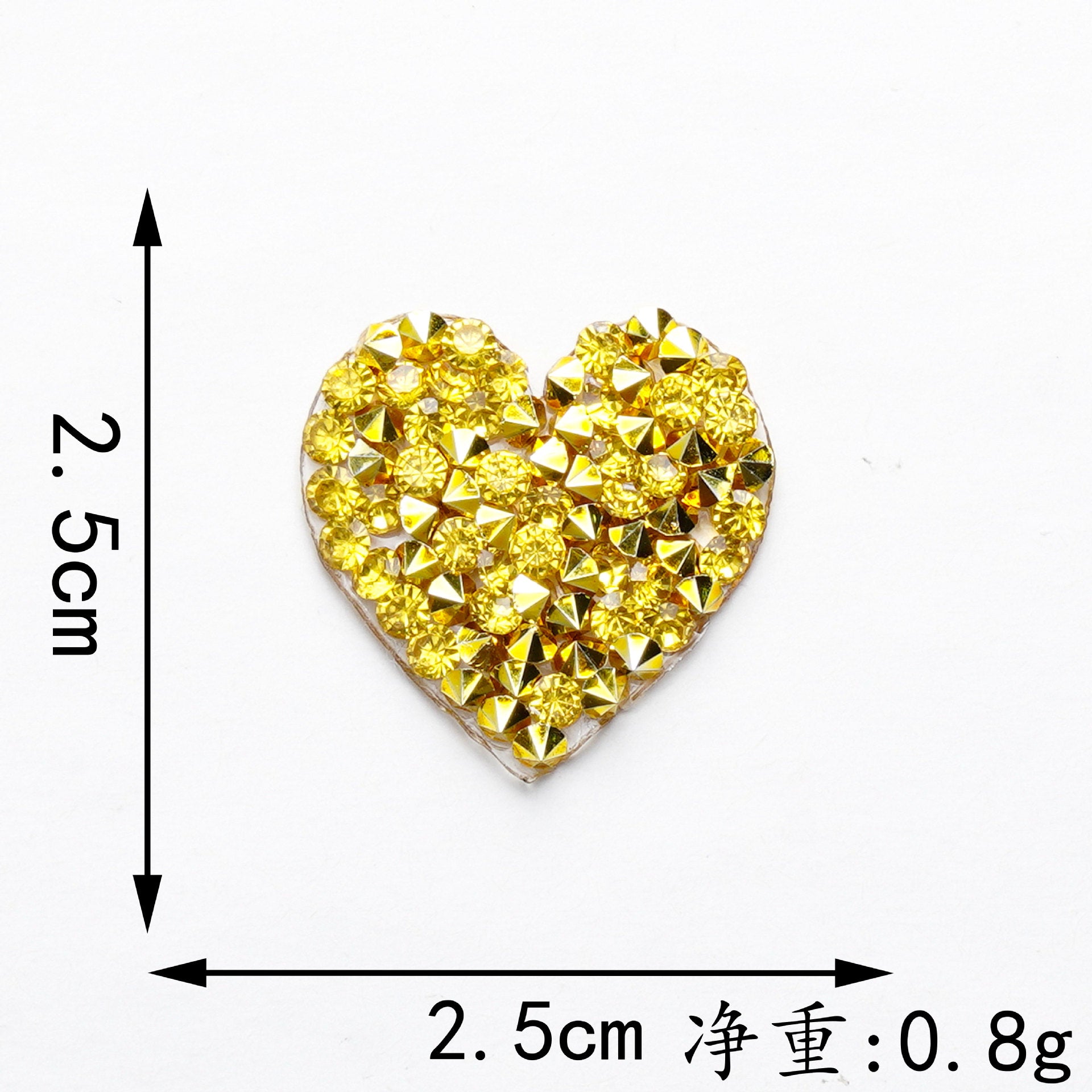 Wholesale 6 color hot melt adhesive heart-shaped rhinestone embroidery DIY Patches