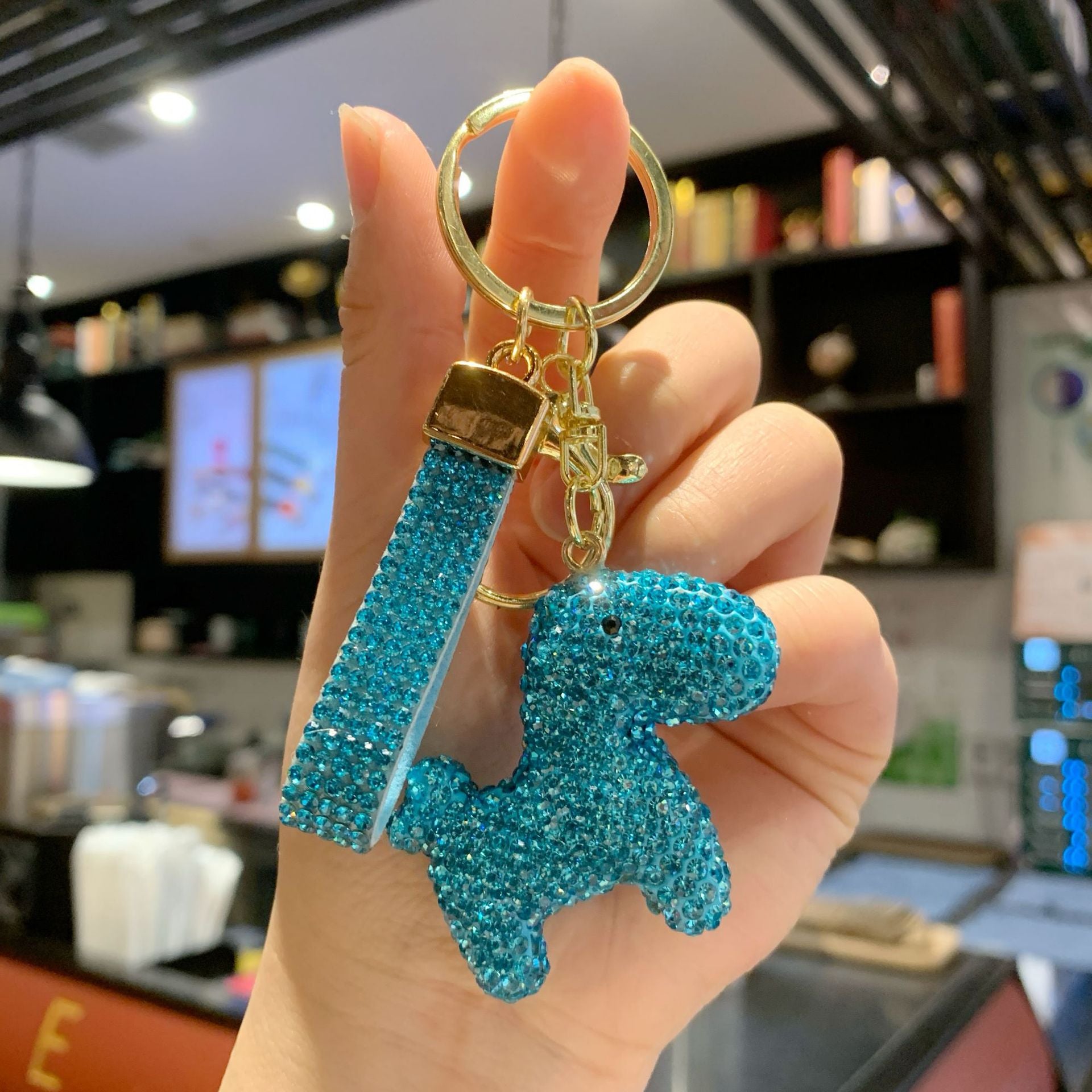 Wholesale Cute Rhinestone Pony Keychain