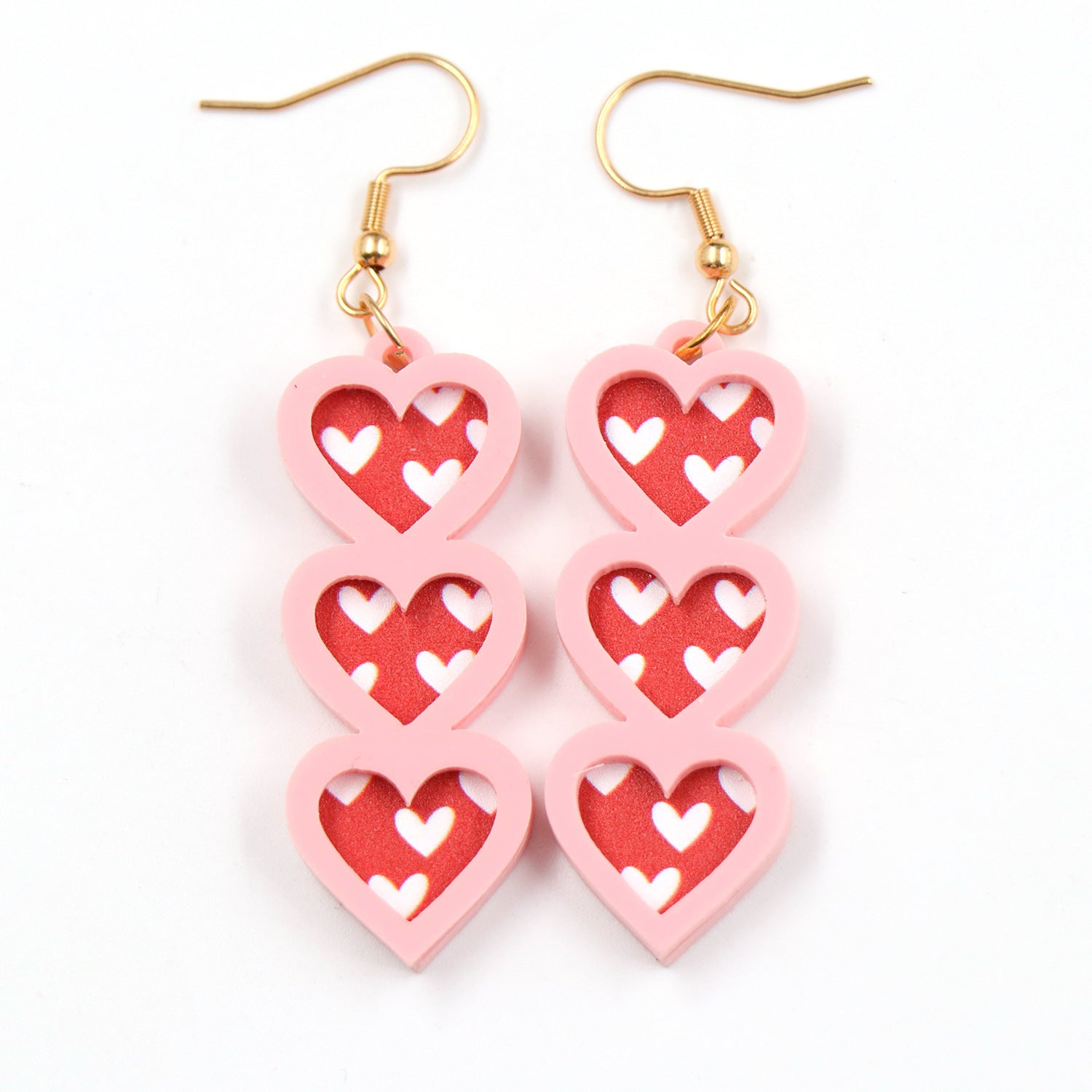 Wholesale Valentine's Day Autumn/Winter Pink Love Acrylic Earrings