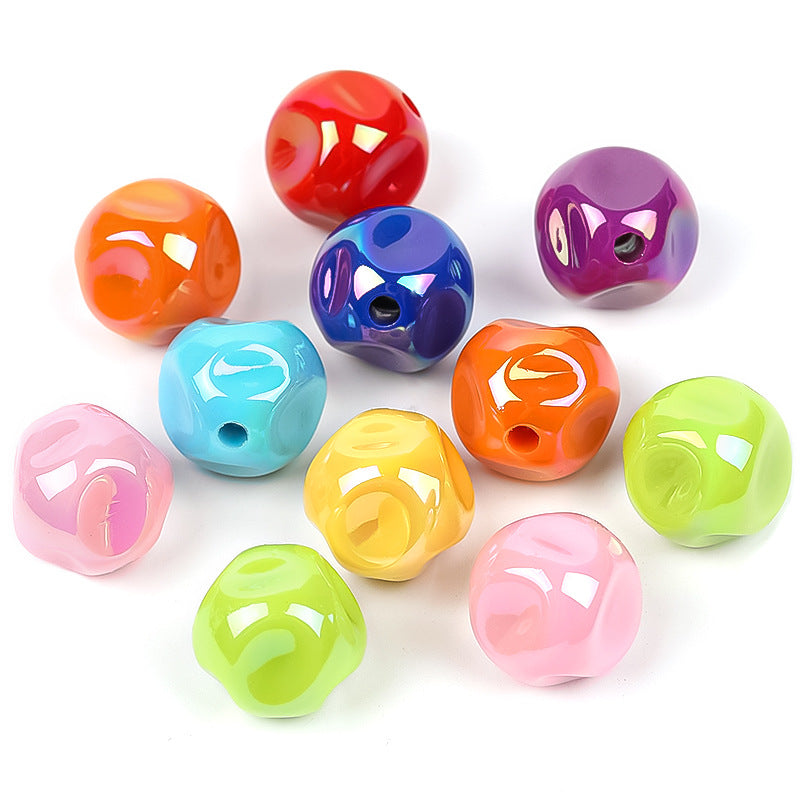 Wholesale 100pcs Solid Color UV Coated Acrylic Beads Fig Through-hole DIY Beads