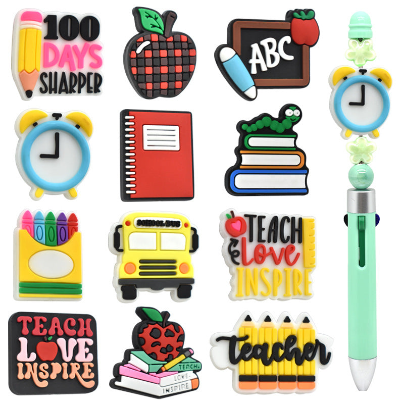 Wholesale Random 100pcs Cartoon School Loose Beads High Value  Focal Beads