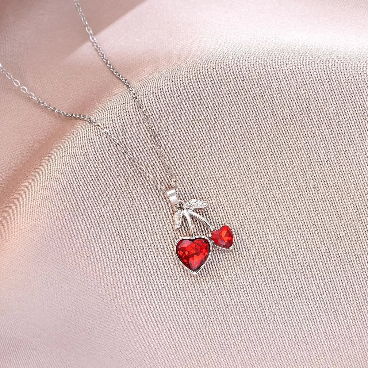 Wholesale Cherry necklace titanium steel clavicle chain