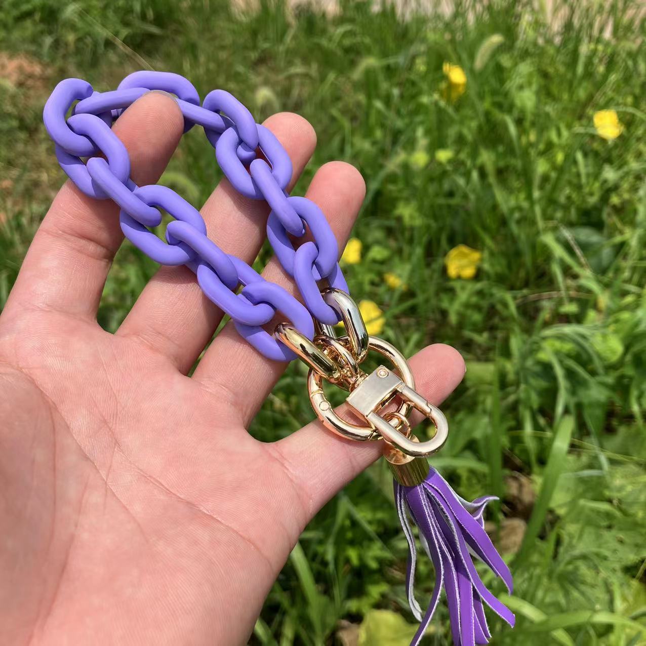 Wholesale Acrylic Colorful Bracelet Keychain