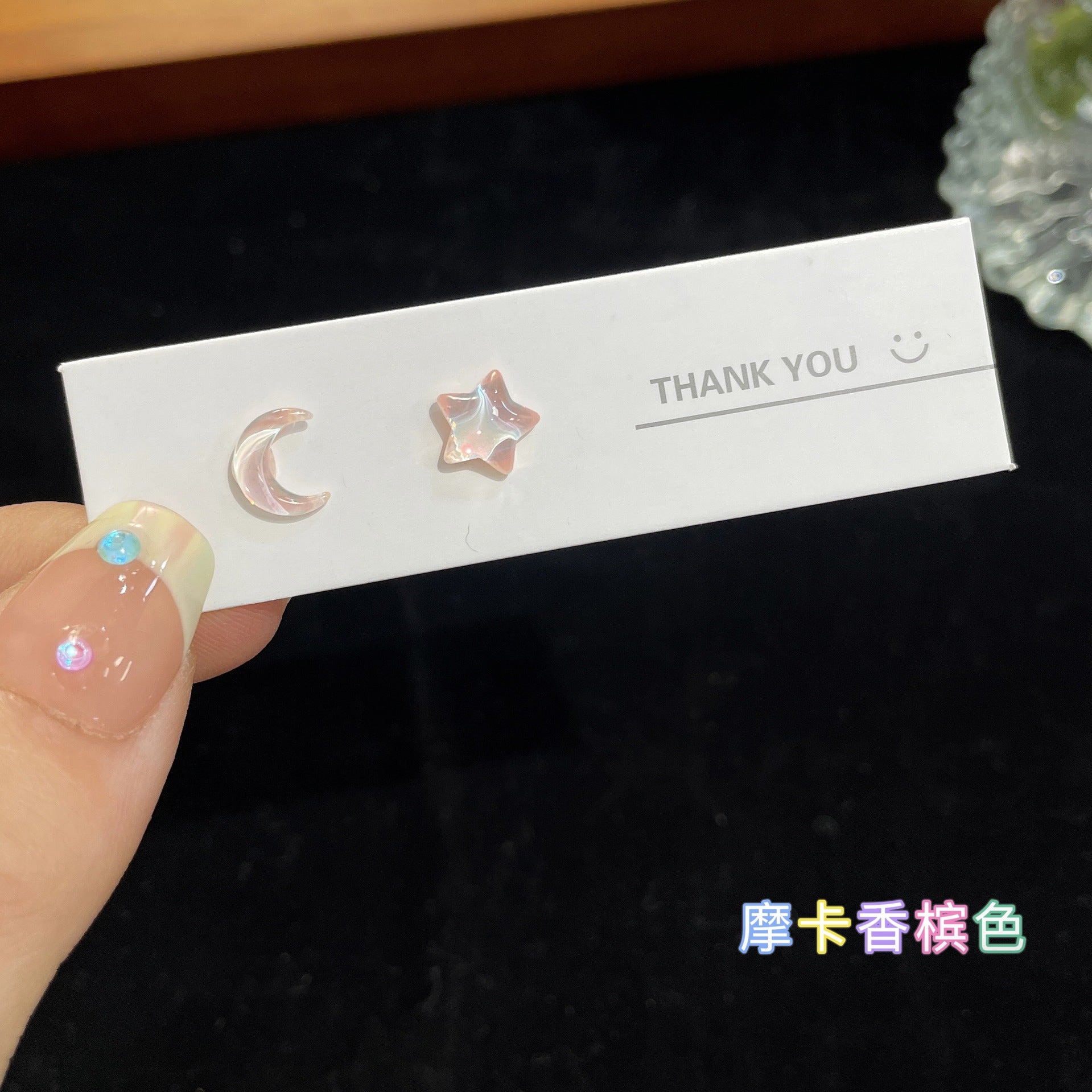 Wholesale Silver Pin Star Moon Girl Stud Earrings