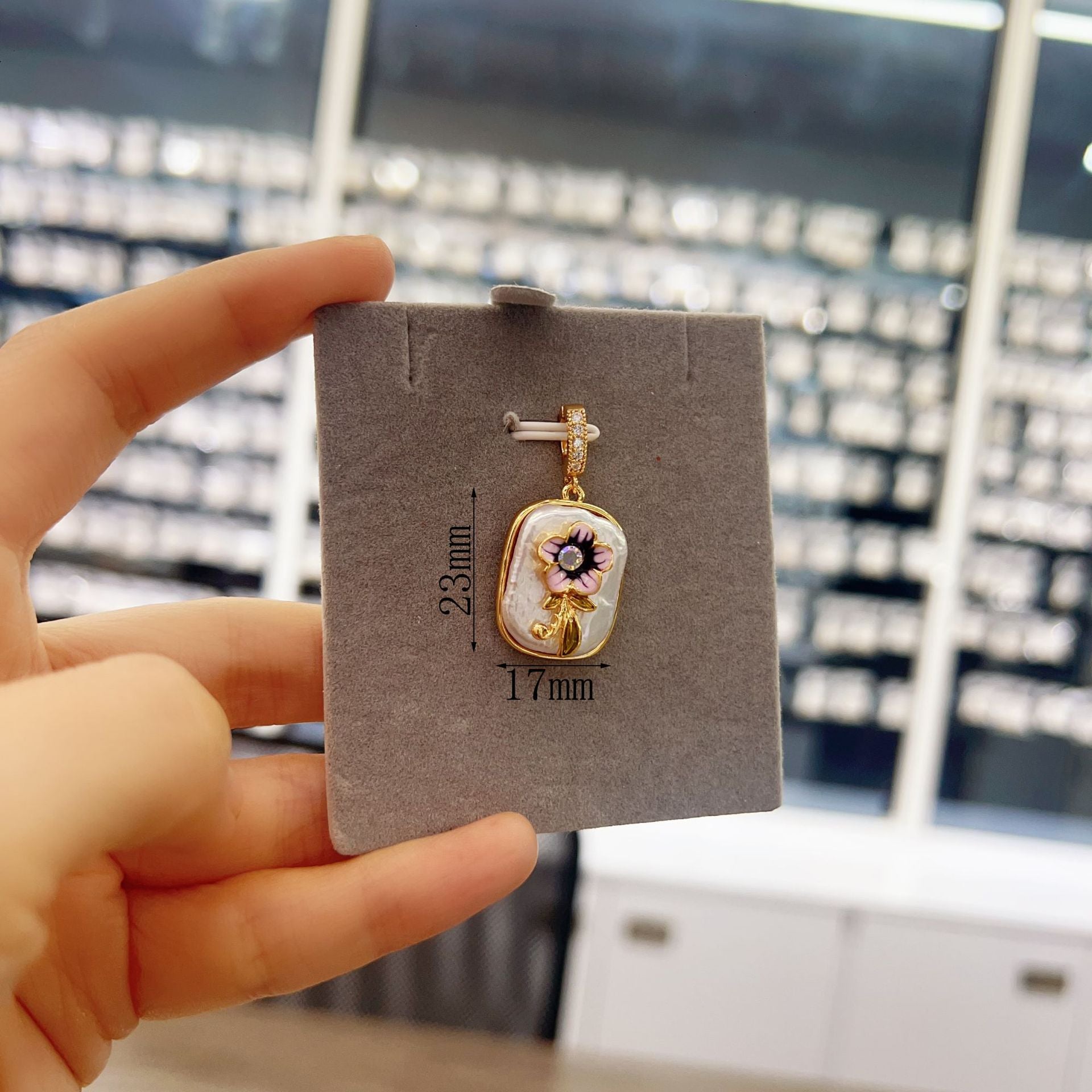 Wholesale Pearl Necklace Melon Buckle Pendant Oil Dropping Oil Painting Style Rose DIY Pearl Necklace Sweater Chain Accessories New