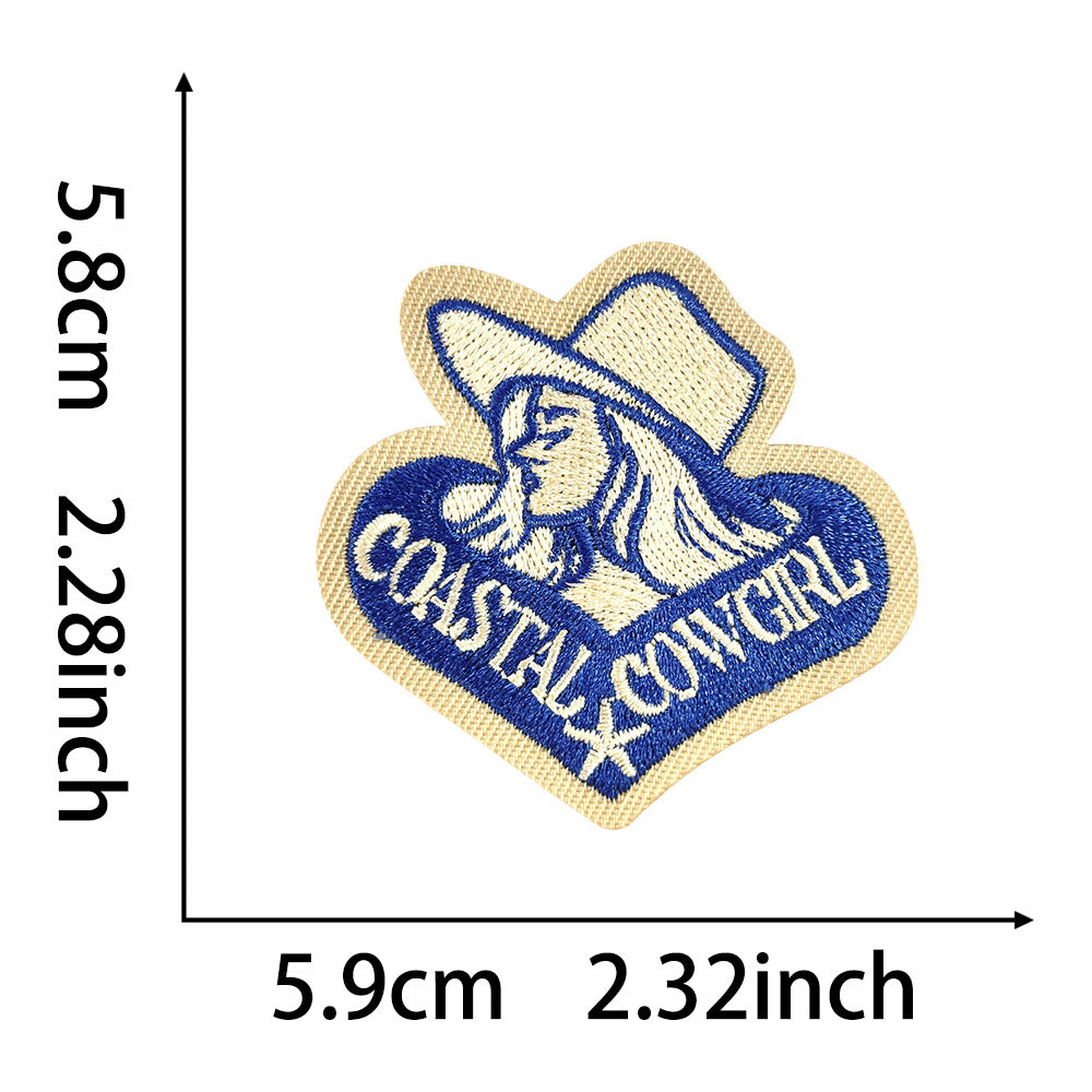 Wholesale Summer Beach Outdoor Seahorse Planet Surfboard Embroidery DIY Patches